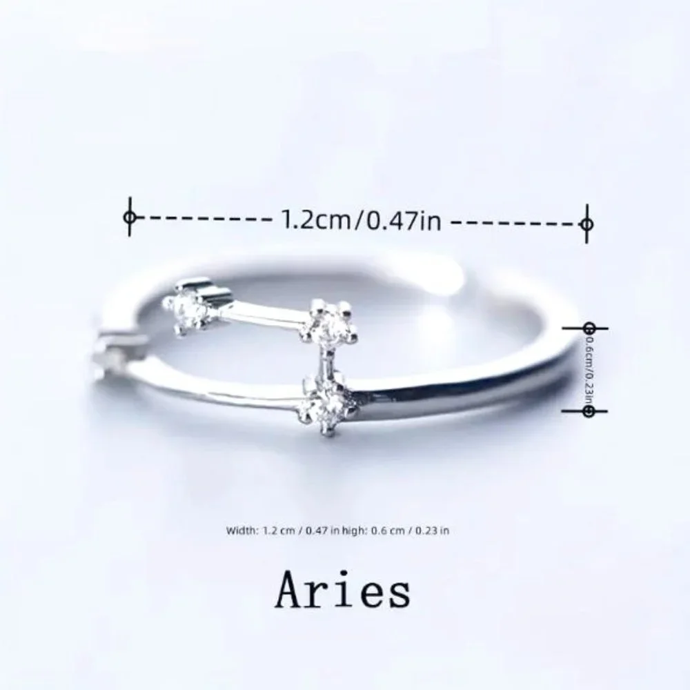 😍ARIES Silver Constellation Resizable/Adjustable NWT Ring For Women, F190 - Picture 3 of 8